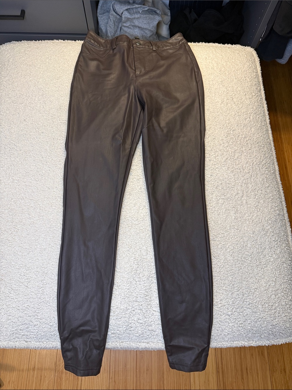 Ever New Faux Leather Pants in Dark Brown